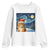 Christmas Van Gogh Cat Youth Sweatshirt In Santa Hat Starry Night - Wonder Print Shop
