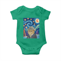 Funny Van Gogh Cat in Starry Night Baby Onesie - Wonder Print Shop