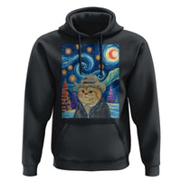 Funny Van Gogh Cat in Starry Night Hoodie - Wonder Print Shop