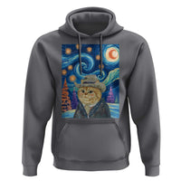 Funny Van Gogh Cat in Starry Night Hoodie - Wonder Print Shop