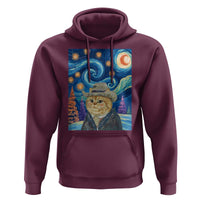 Funny Van Gogh Cat in Starry Night Hoodie - Wonder Print Shop