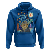 Funny Van Gogh Cat in Starry Night Hoodie - Wonder Print Shop
