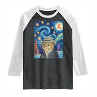 Funny Van Gogh Cat in Starry Night Raglan Shirt - Wonder Print Shop