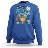 Funny Van Gogh Cat in Starry Night Sweatshirt - Wonder Print Shop