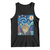 Funny Van Gogh Cat in Starry Night Tank Top - Wonder Print Shop