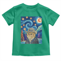 Funny Van Gogh Cat in Starry Night Toddler T Shirt - Wonder Print Shop