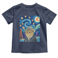 Funny Van Gogh Cat in Starry Night Toddler T Shirt - Wonder Print Shop