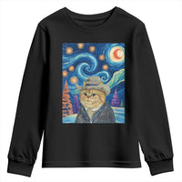 Funny Van Gogh Cat in Starry Night Youth Sweatshirt - Wonder Print Shop