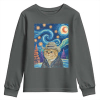 Funny Van Gogh Cat in Starry Night Youth Sweatshirt - Wonder Print Shop