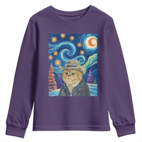 Funny Van Gogh Cat in Starry Night Youth Sweatshirt - Wonder Print Shop
