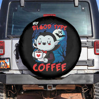 My Blood Type Is Coffee Spare Tire Cover Funny Vampire Halloween - Wonder Print Shop