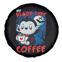 My Blood Type Is Coffee Spare Tire Cover Funny Vampire Halloween - Wonder Print Shop