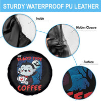 My Blood Type Is Coffee Spare Tire Cover Funny Vampire Halloween - Wonder Print Shop