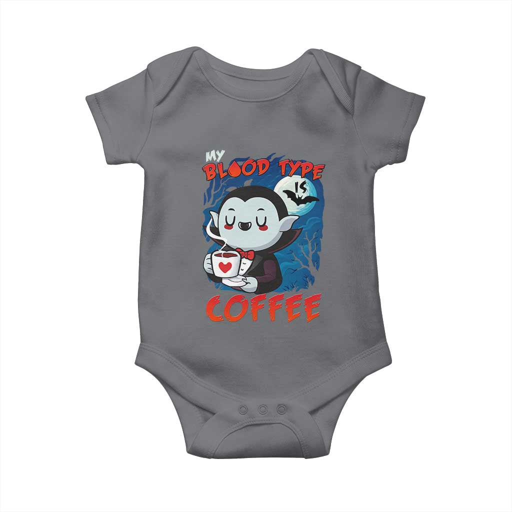 My Blood Type Is Coffee Baby Onesie Funny Vampire Halloween - Wonder Print Shop