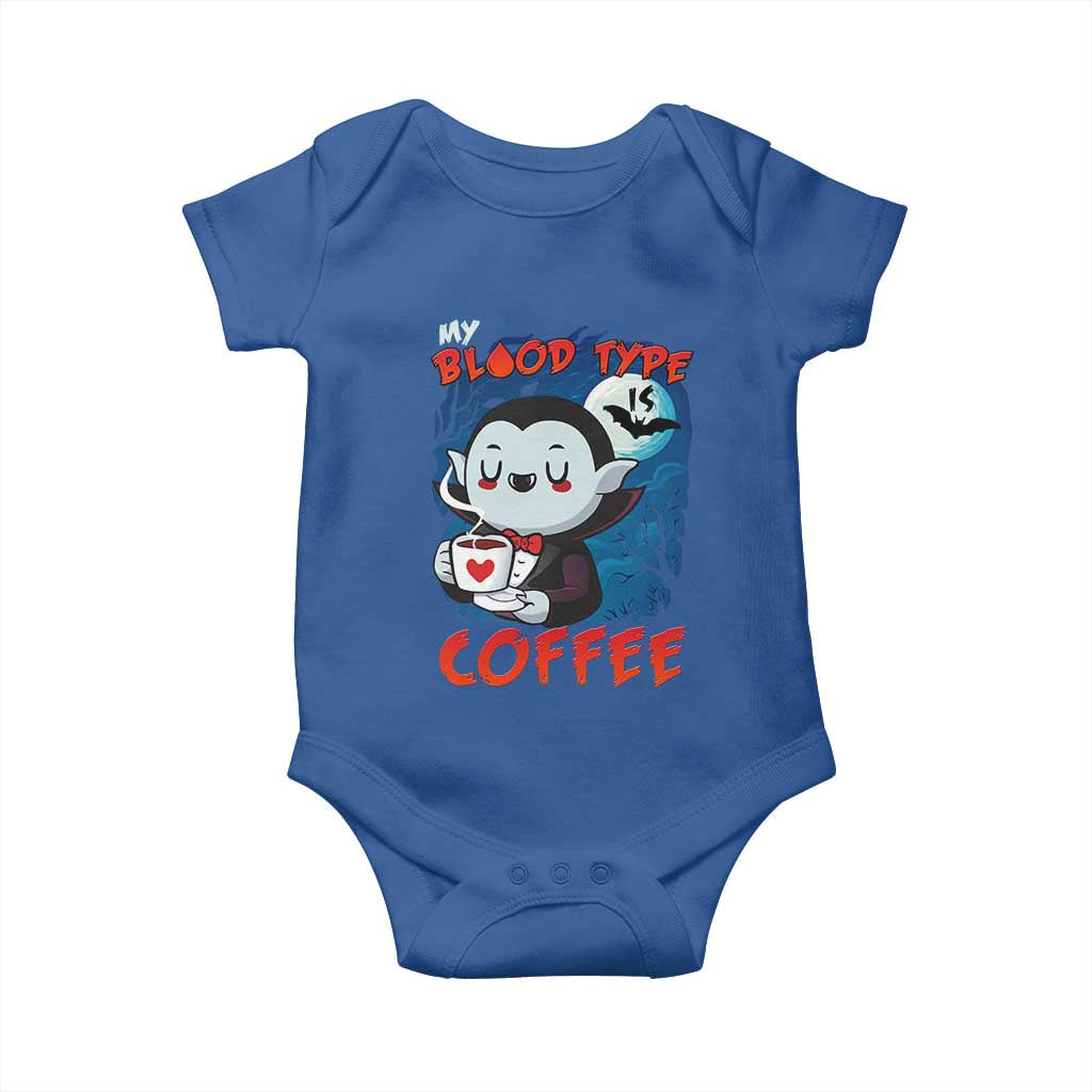 My Blood Type Is Coffee Baby Onesie Funny Vampire Halloween - Wonder Print Shop