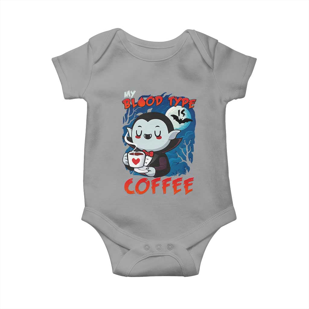 My Blood Type Is Coffee Baby Onesie Funny Vampire Halloween - Wonder Print Shop