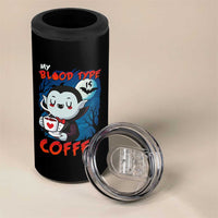 My Blood Type Is Coffee 4 in 1 Can Cooler Tumbler Funny Vampire Halloween