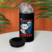 My Blood Type Is Coffee 4 in 1 Can Cooler Tumbler Funny Vampire Halloween