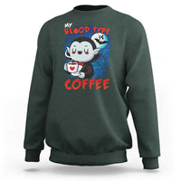 My Blood Type Is Coffee Sweatshirt Funny Vampire Halloween - Wonder Print Shop