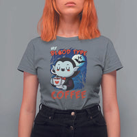My Blood Type Is Coffee T Shirt For Women Funny Vampire Halloween - Wonder Print Shop