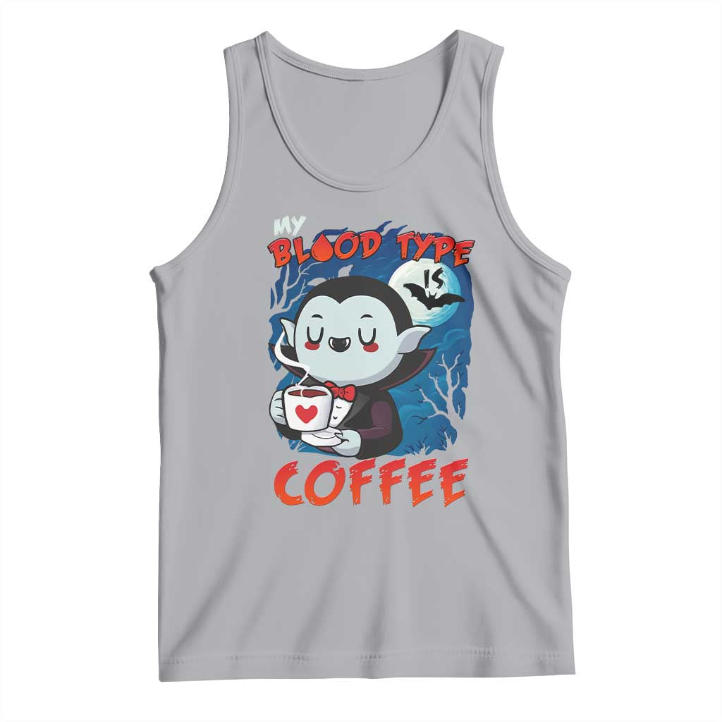 My Blood Type Is Coffee Tank Top Funny Vampire Halloween - Wonder Print Shop
