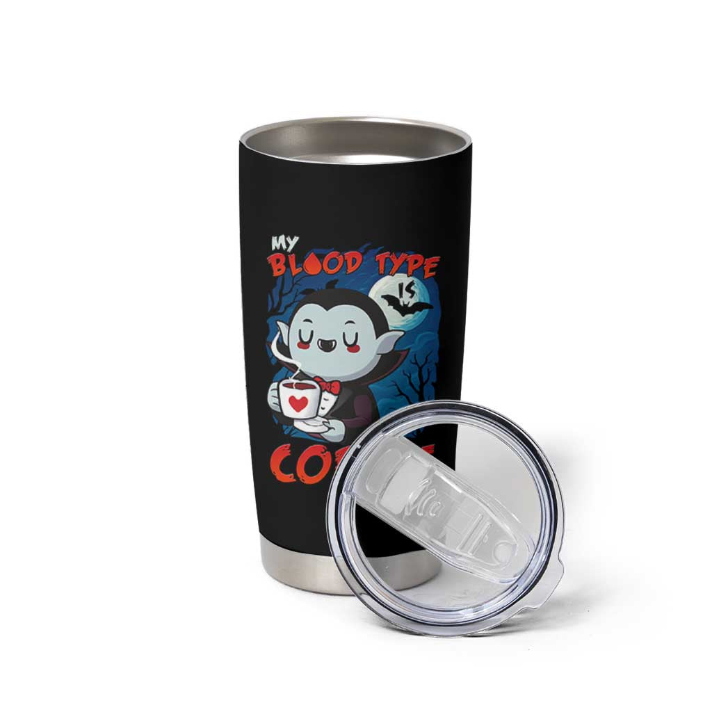 My Blood Type Is Coffee Tumbler Cup Funny Vampire Halloween