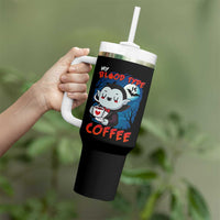 My Blood Type Is Coffee Tumbler With Handle Funny Vampire Halloween