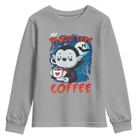 My Blood Type Is Coffee Youth Sweatshirt Funny Vampire Halloween - Wonder Print Shop