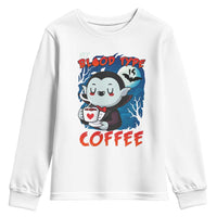 My Blood Type Is Coffee Youth Sweatshirt Funny Vampire Halloween - Wonder Print Shop