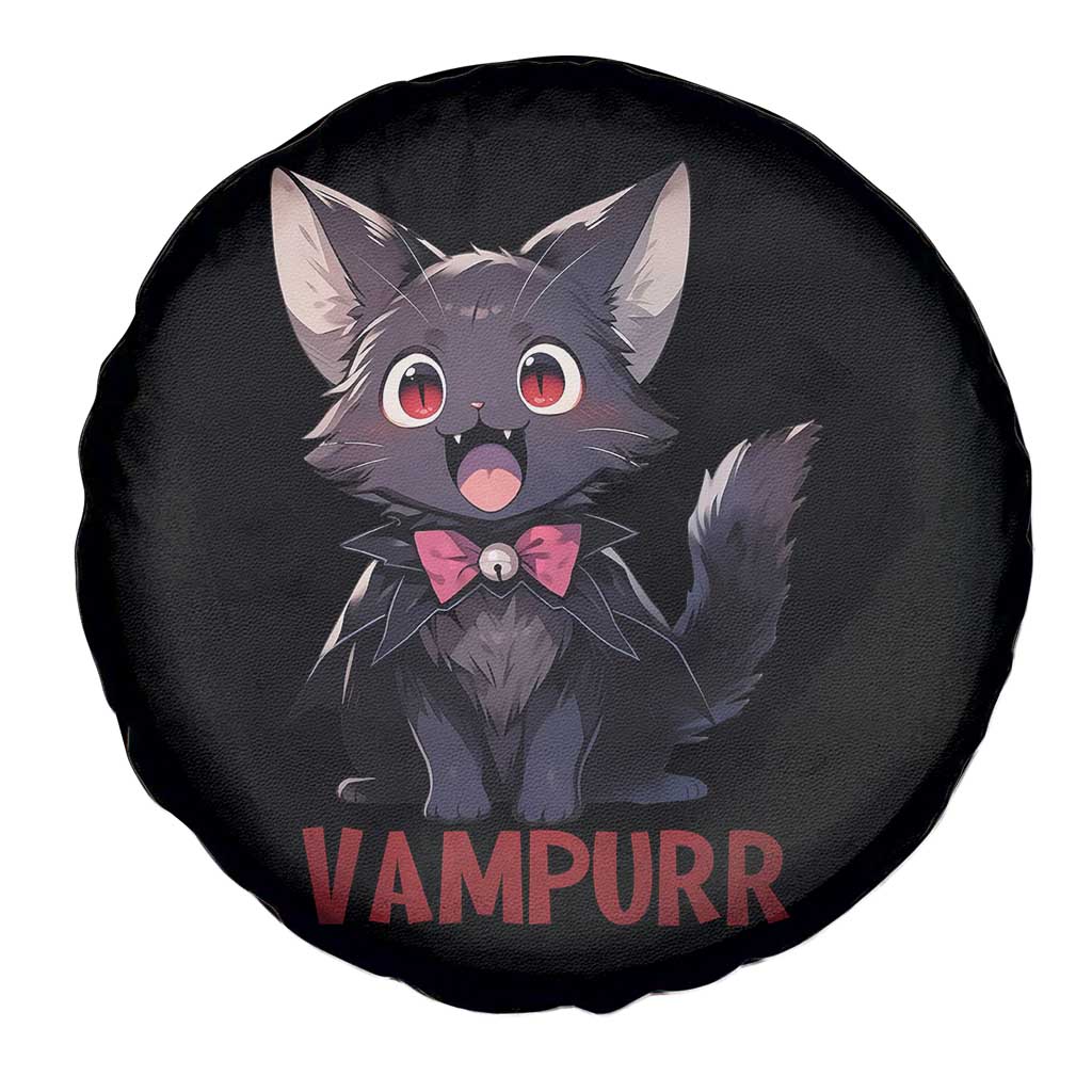 Halloween Black Vampire Cat Spare Tire Cover Vampurr Cute Kitty Lover - Wonder Print Shop