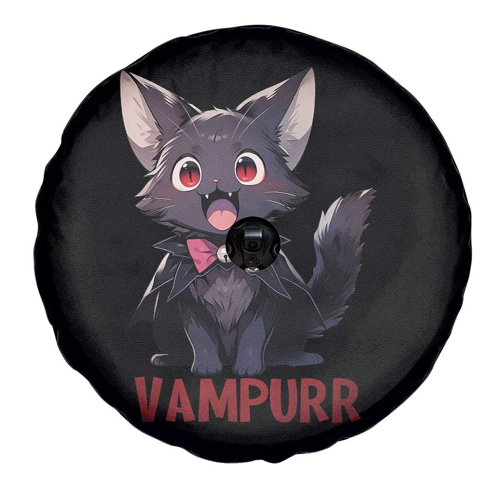 Halloween Black Vampire Cat Spare Tire Cover Vampurr Cute Kitty Lover - Wonder Print Shop