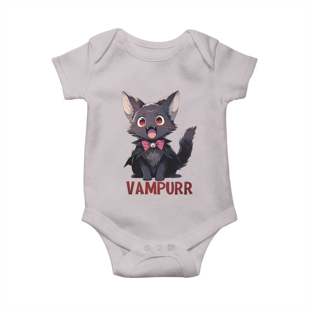 Halloween Black Vampire Cat Baby Onesie Vampurr Cute Kitty Lover - Wonder Print Shop