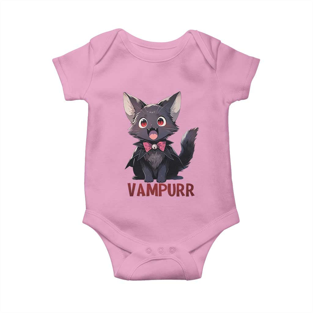 Halloween Black Vampire Cat Baby Onesie Vampurr Cute Kitty Lover - Wonder Print Shop