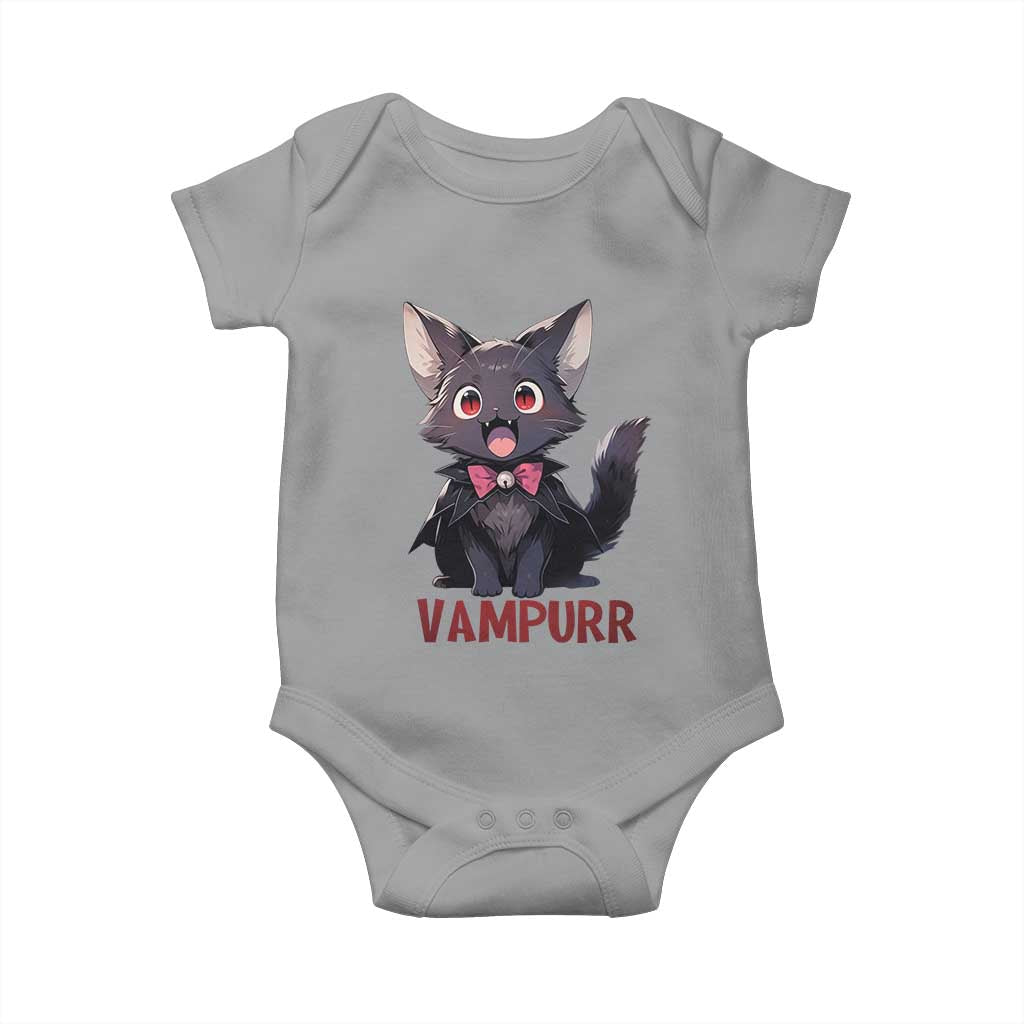 Halloween Black Vampire Cat Baby Onesie Vampurr Cute Kitty Lover - Wonder Print Shop