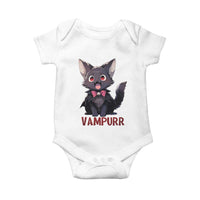 Halloween Black Vampire Cat Baby Onesie Vampurr Cute Kitty Lover - Wonder Print Shop