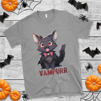 Halloween Black Vampire Cat T Shirt Vampurr Cute Kitty Lover - Wonder Print Shop