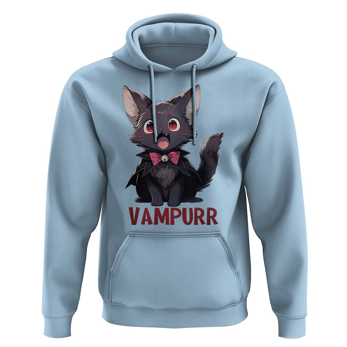 Halloween Black Vampire Cat Hoodie Vampurr Cute Kitty Lover - Wonder Print Shop