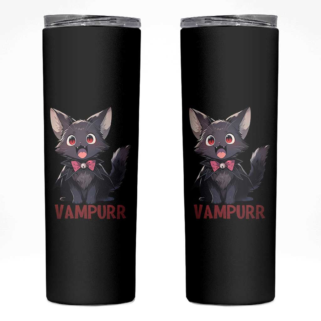 Halloween Black Vampire Cat Skinny Tumbler Vampurr Cute Kitty Lover