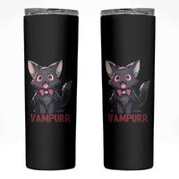 Halloween Black Vampire Cat Skinny Tumbler Vampurr Cute Kitty Lover