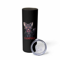 Halloween Black Vampire Cat Skinny Tumbler Vampurr Cute Kitty Lover