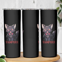 Halloween Black Vampire Cat Skinny Tumbler Vampurr Cute Kitty Lover