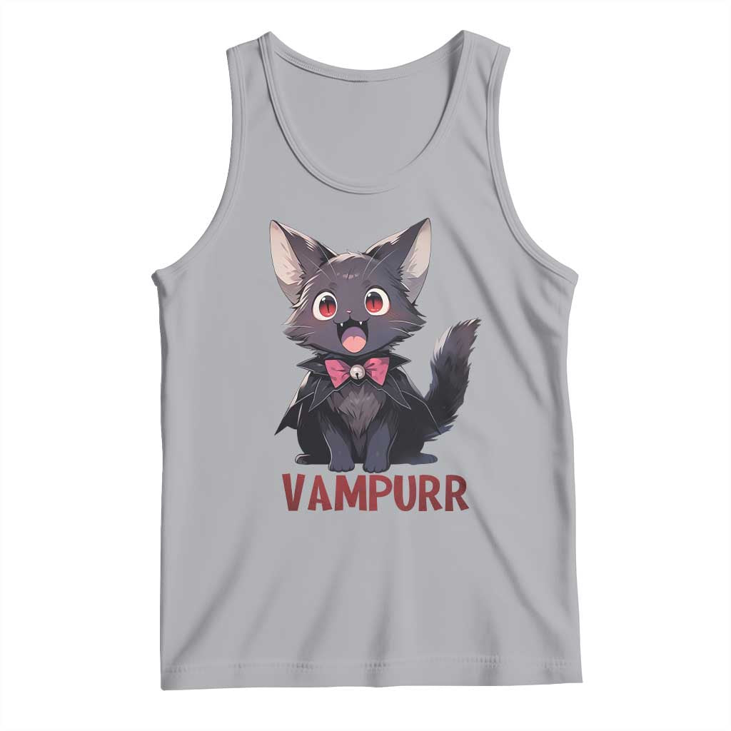 Halloween Black Vampire Cat Tank Top Vampurr Cute Kitty Lover - Wonder Print Shop
