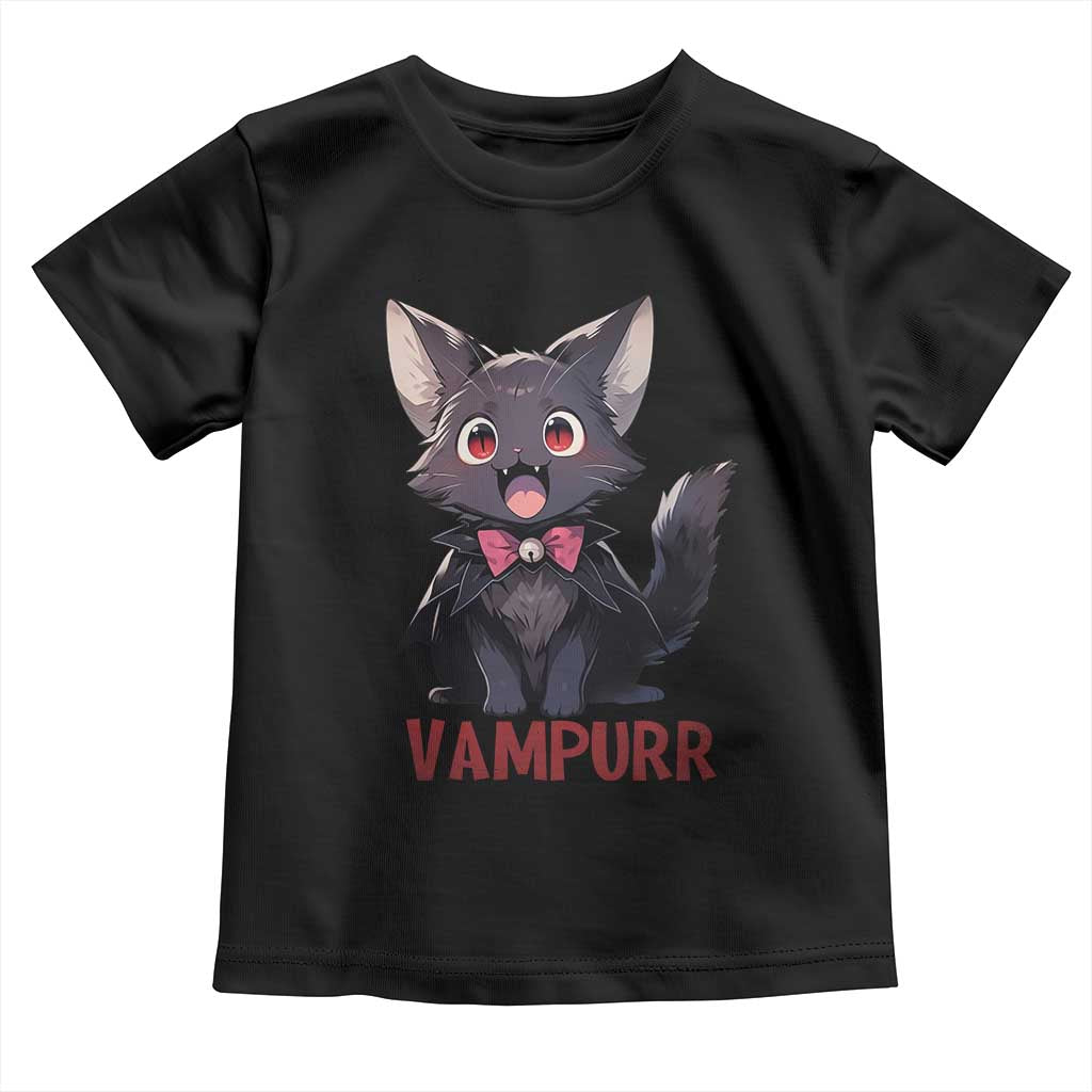 Halloween Black Vampire Cat Toddler T Shirt Vampurr Cute Kitty Lover - Wonder Print Shop