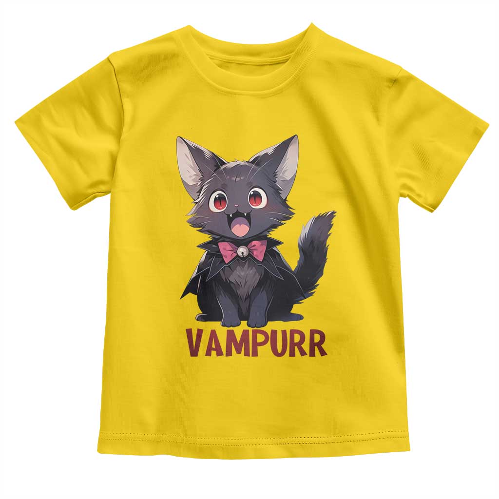 Halloween Black Vampire Cat Toddler T Shirt Vampurr Cute Kitty Lover - Wonder Print Shop