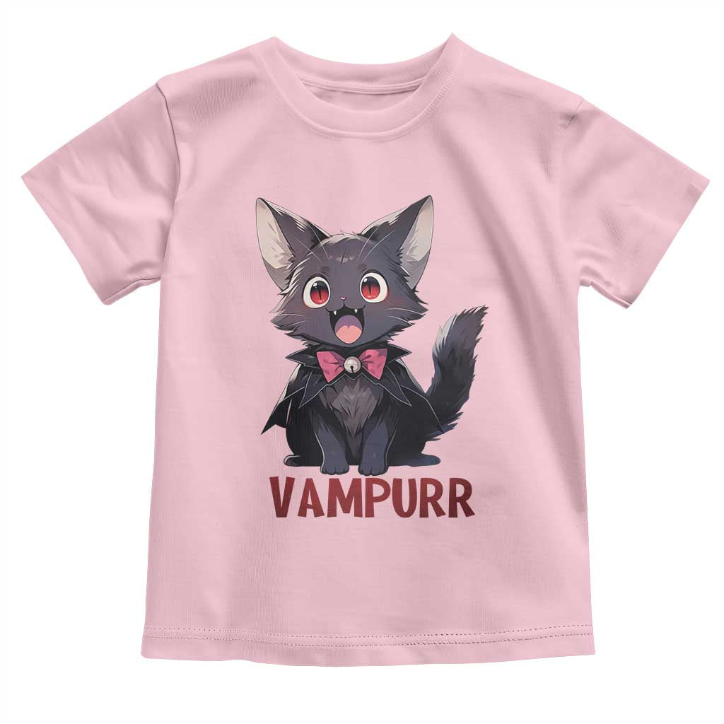 Halloween Black Vampire Cat Toddler T Shirt Vampurr Cute Kitty Lover - Wonder Print Shop