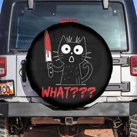 Black Cat Halloween Spare Tire Cover What Killer Kitten With Knife - Wonder Print Shop