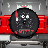 Black Cat Halloween Spare Tire Cover What Killer Kitten With Knife - Wonder Print Shop