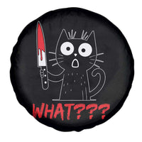 Black Cat Halloween Spare Tire Cover What Killer Kitten With Knife - Wonder Print Shop