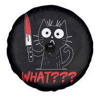 Black Cat Halloween Spare Tire Cover What Killer Kitten With Knife - Wonder Print Shop