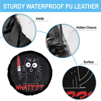 Black Cat Halloween Spare Tire Cover What Killer Kitten With Knife - Wonder Print Shop